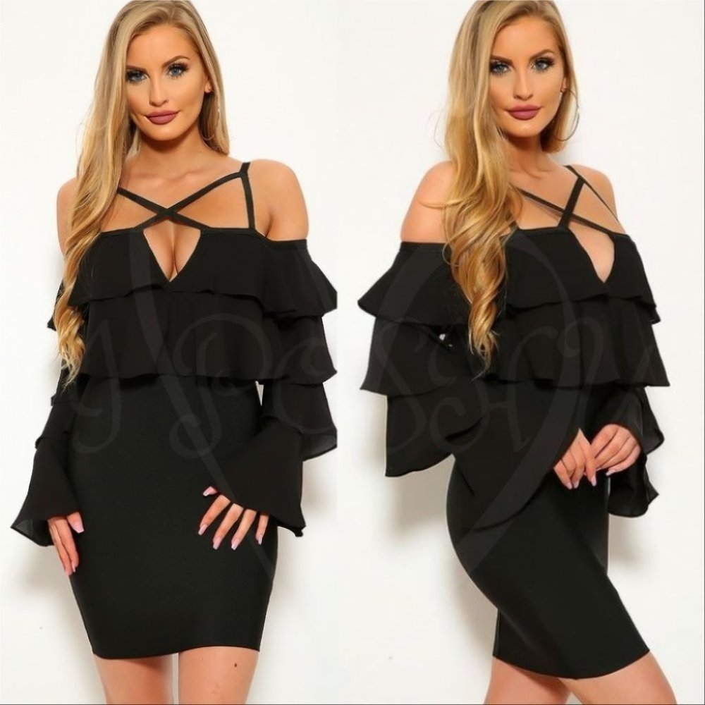 WOMEN'S Hot & Sexy Black BodyCon bandage Dress